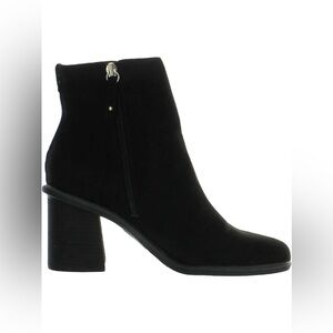 Women’s Dr. Scholl’s Ride Away Black Faux Suede Stacked Ankle Boots Size 9.5 US